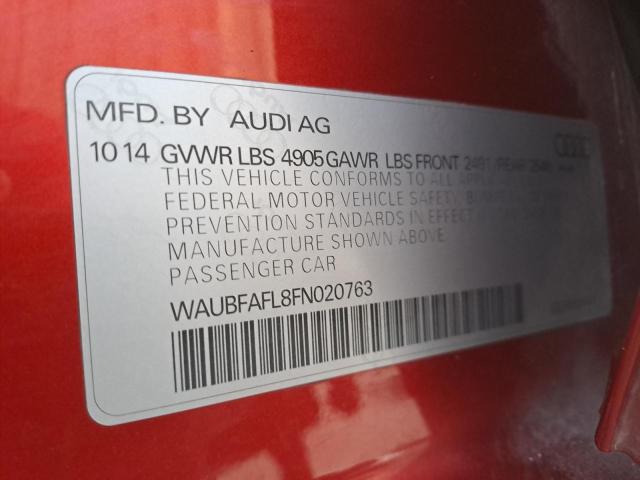 WAUBFAFL8FN020763 - 2015 AUDI A4 - #68175594