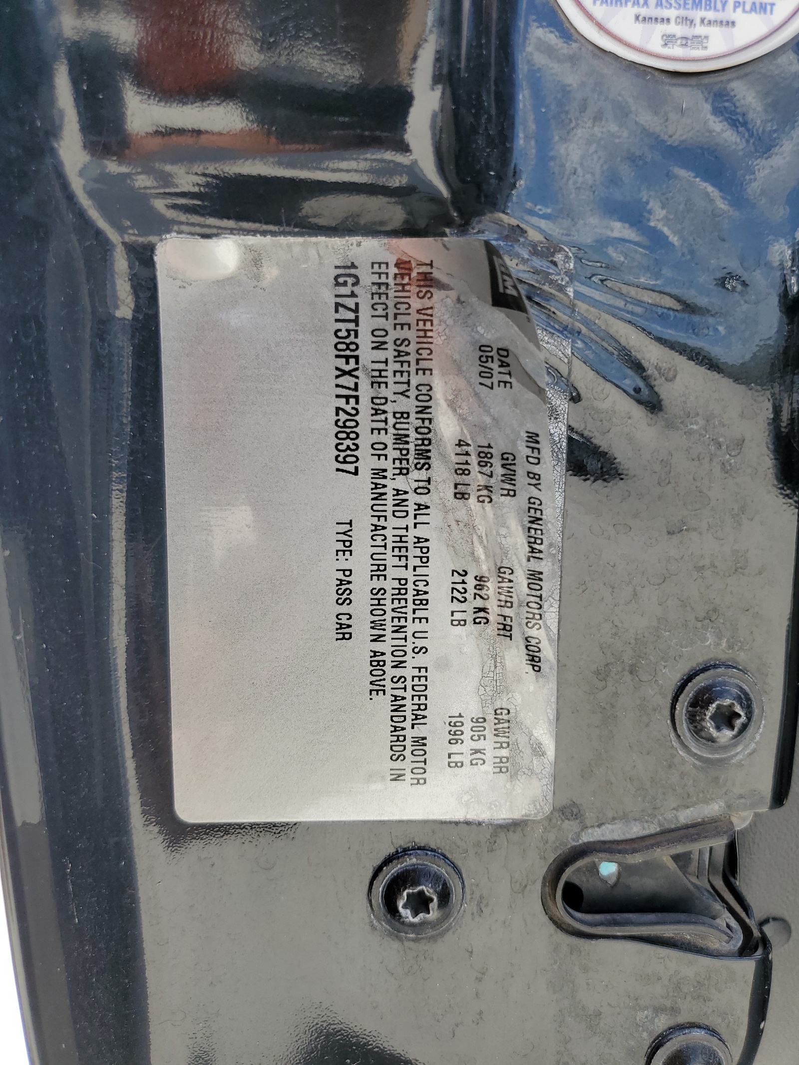 1G1ZT58FX7F298397 2007 Chevrolet Malibu Lt