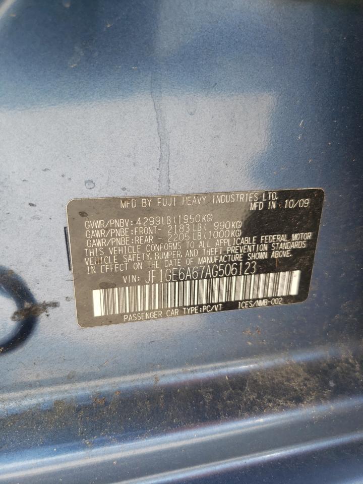 2010 Subaru Impreza 2.5I VIN: JF1GE6A67AG506123 Lot: 67665824