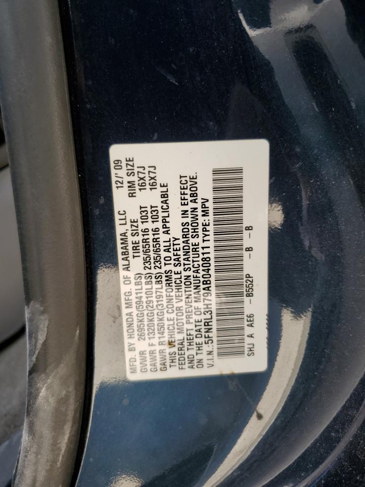 5FNRL3H79AB040811 2010 Honda Odyssey Exl