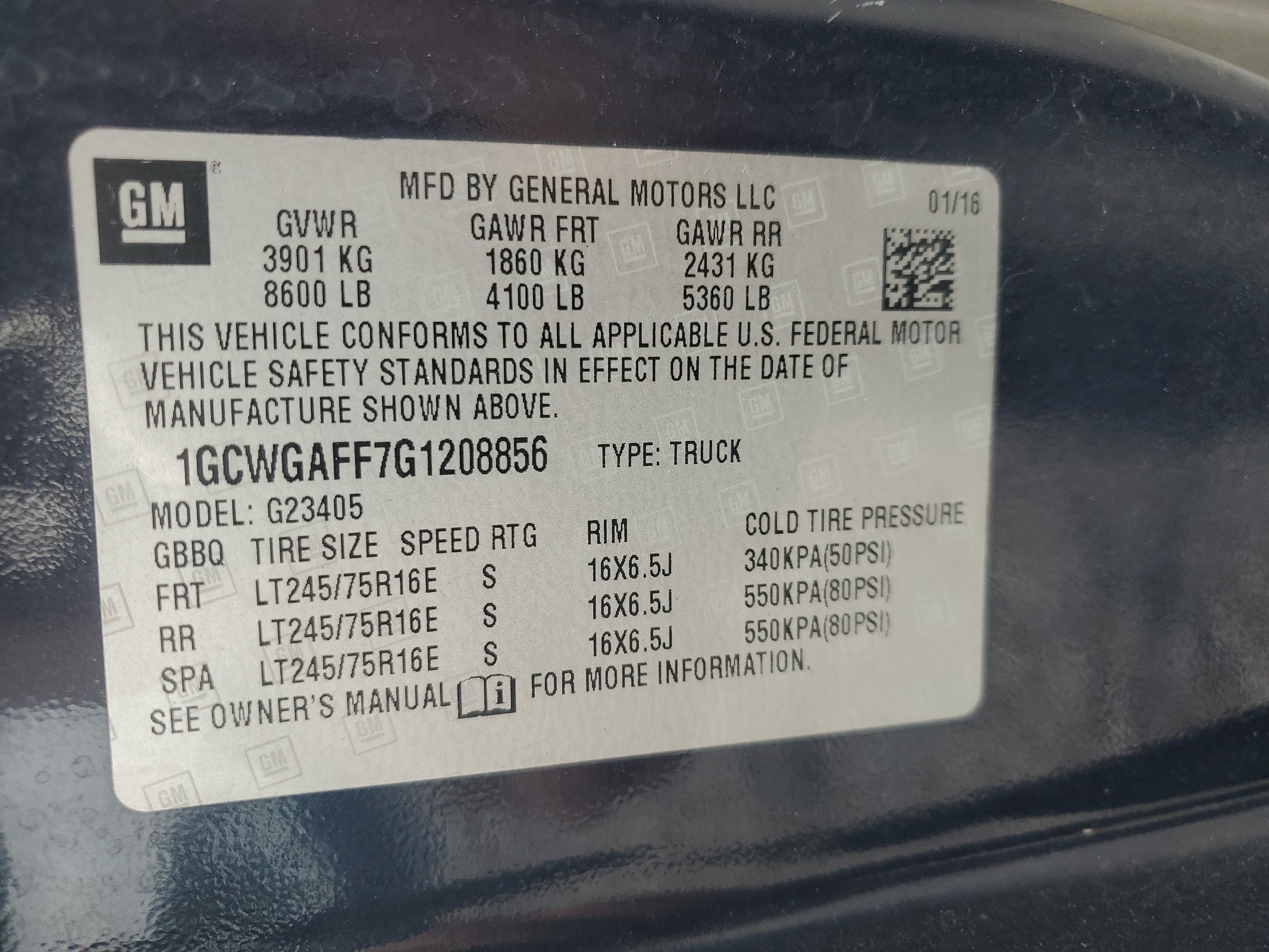 1GCWGAFF7G1208856 2016 Chevrolet Express G2500