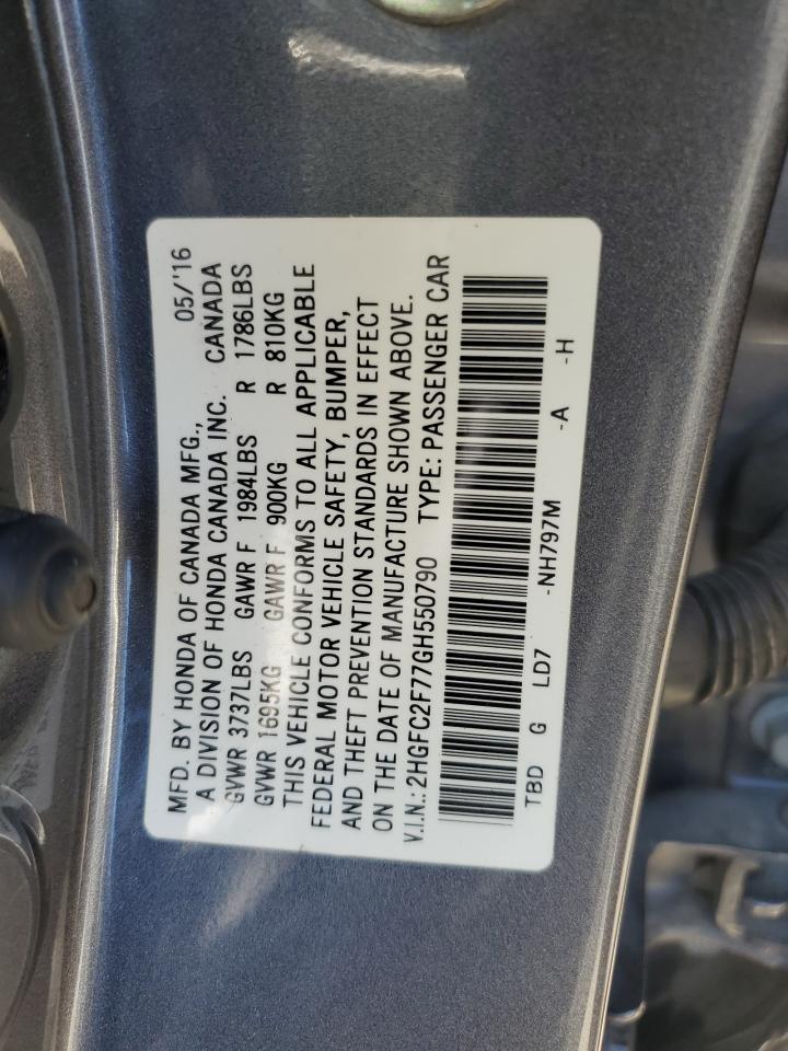 2HGFC2F77GH550790 2016 HONDA CIVIC - Image 14