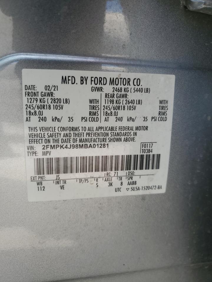 2FMPK4J98MBA01281 2021 Ford Edge Sel