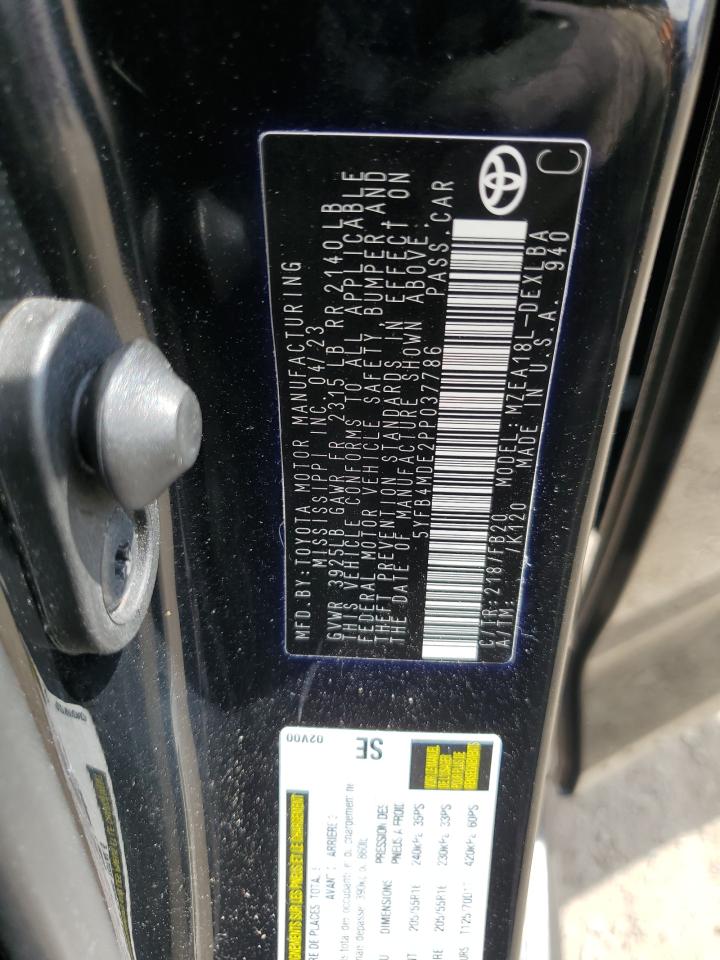 5yfb4mde2pp037786 5YFB4MDE2PP037786 2023 Toyota Corolla Le