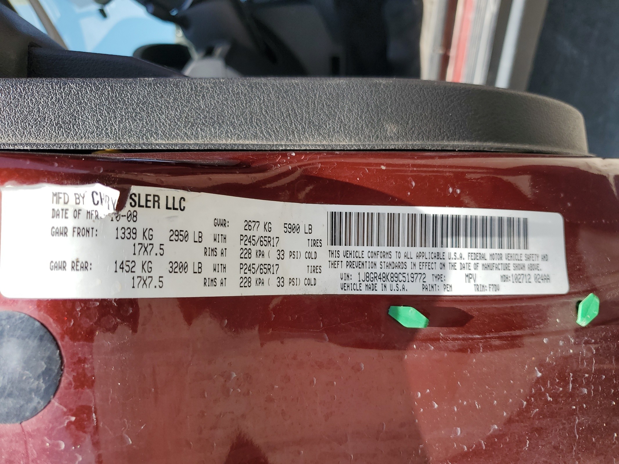 1J8GR48K89C519772 2009 Jeep Grand Cherokee Laredo