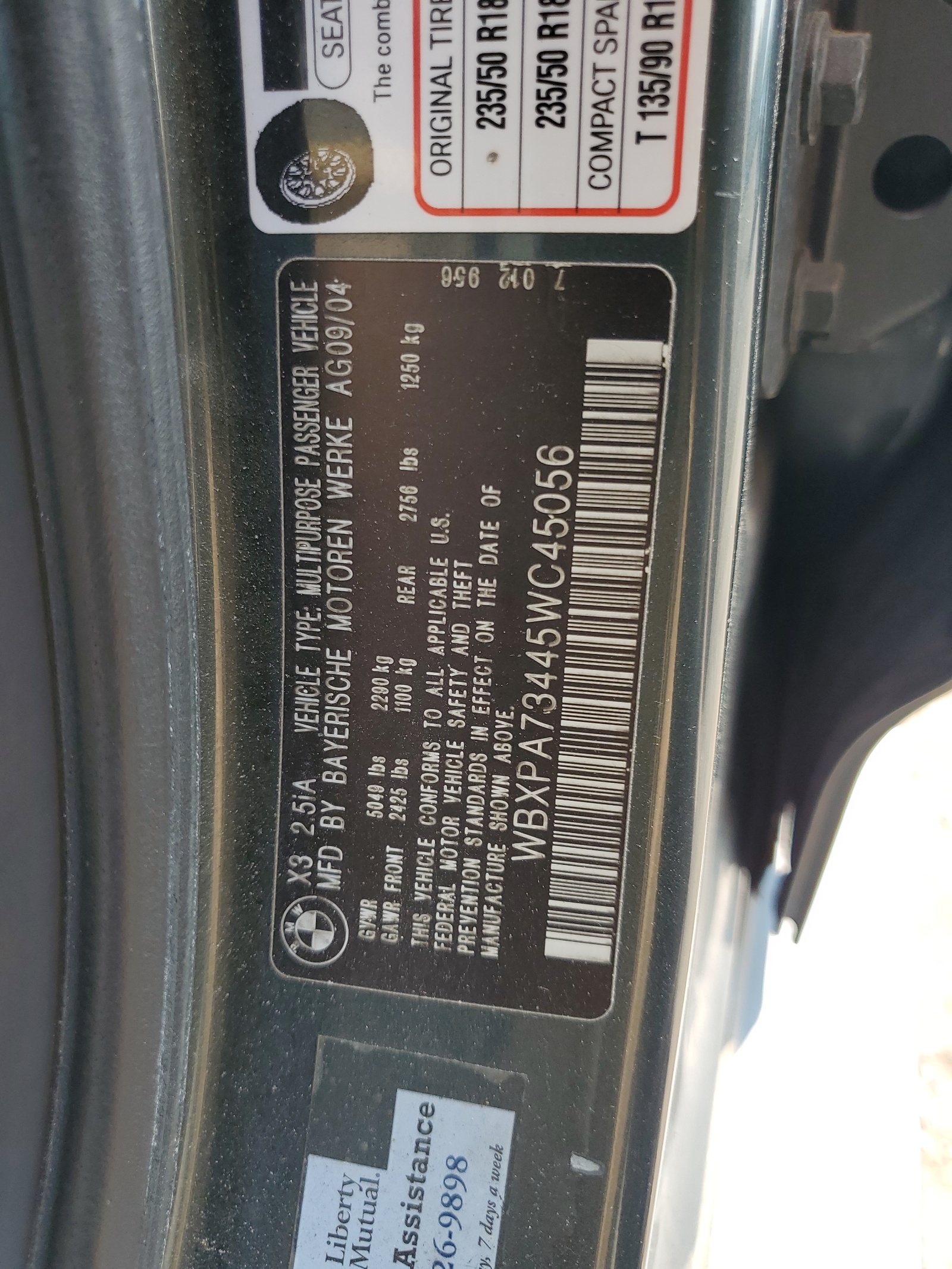 WBXPA73445WC45056 2005 BMW X3 2.5I