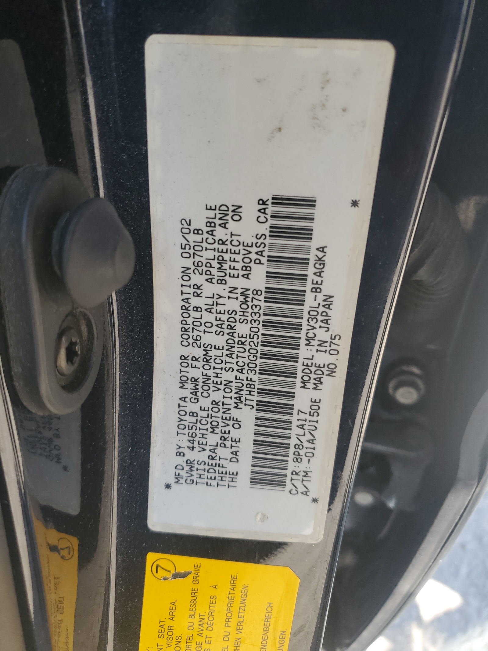 JTHBF30G025033378 2002 Lexus Es 300