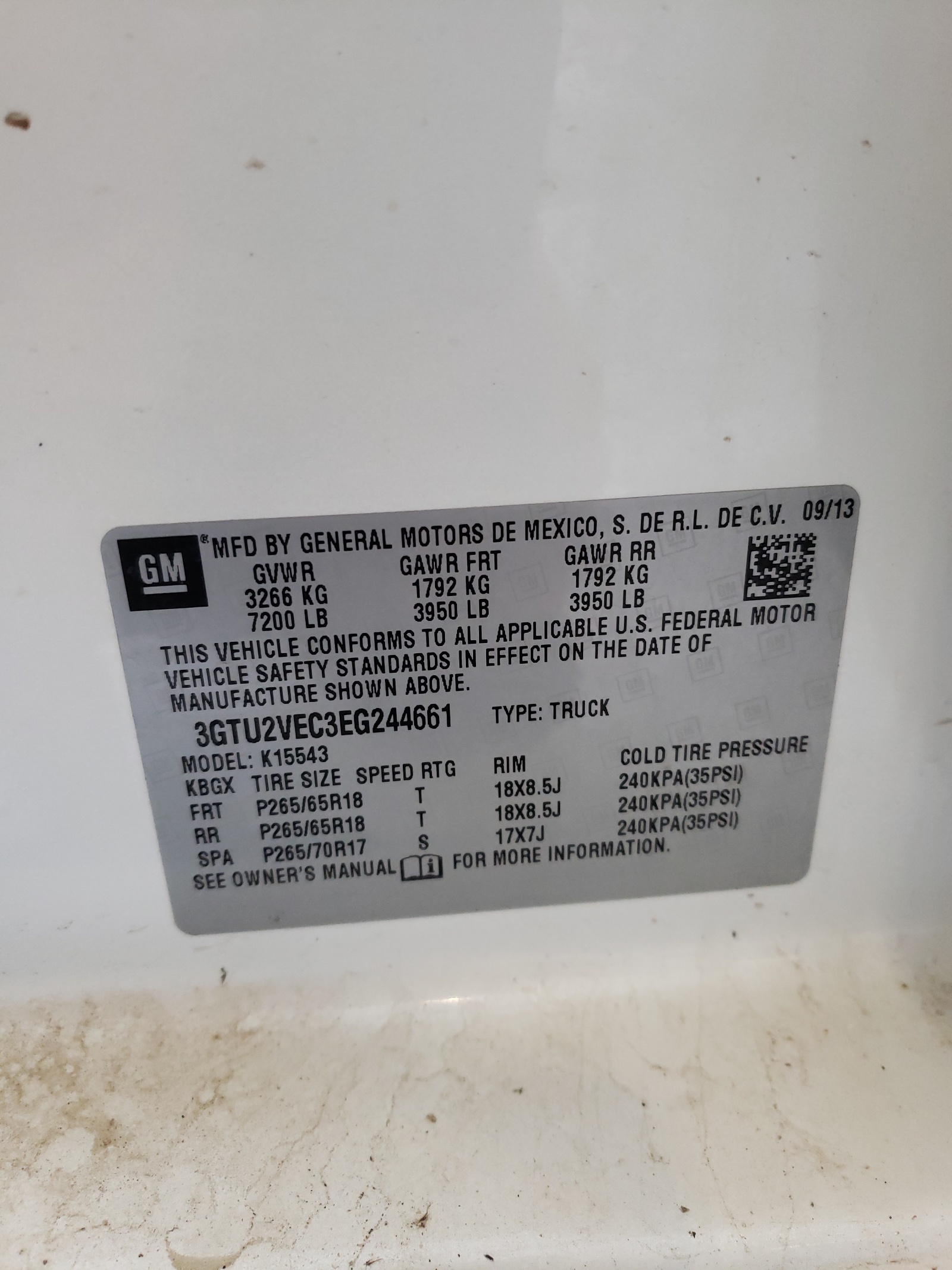 3GTU2VEC3EG244661 2014 GMC Sierra K1500 Slt