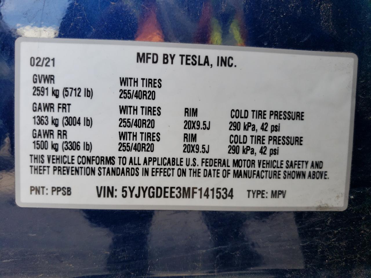 5YJYGDEE3MF141534 2021 TESLA MODEL Y - Image 13