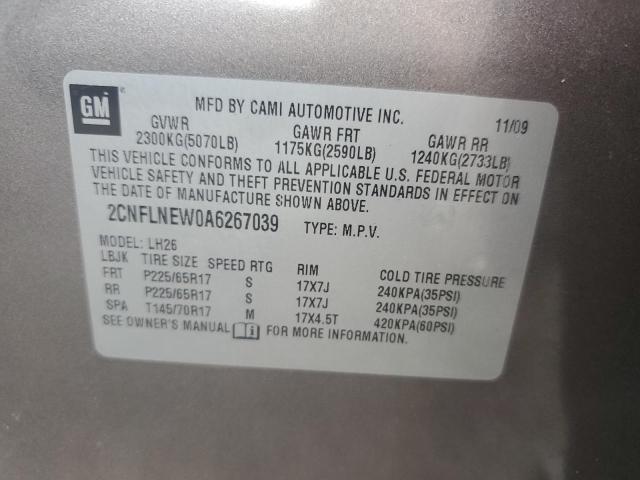 2CNFLNEW0A6267039 2010 Chevrolet Equinox Lt