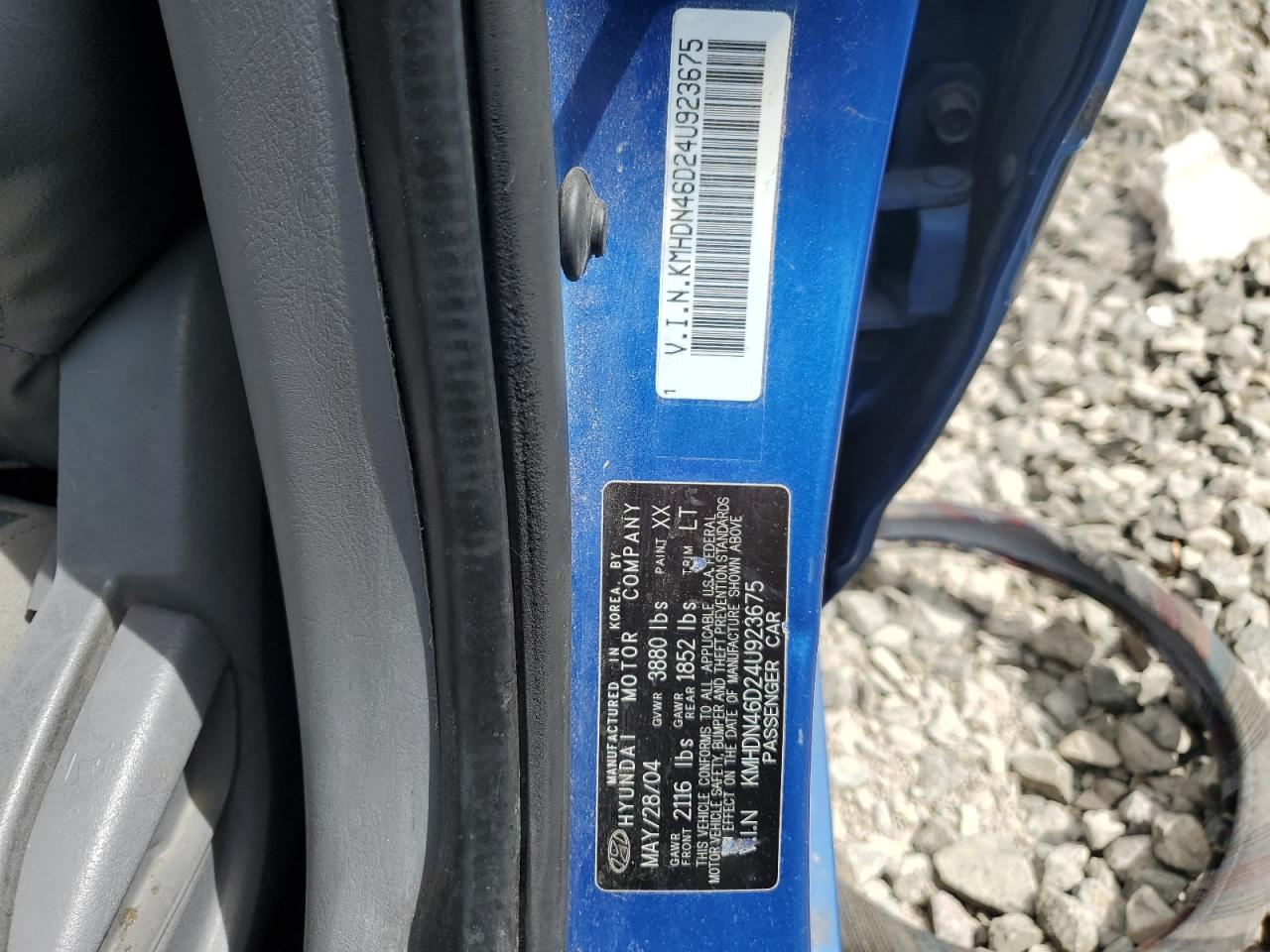 KMHDN46D24U923675 2004 Hyundai Elantra Gls