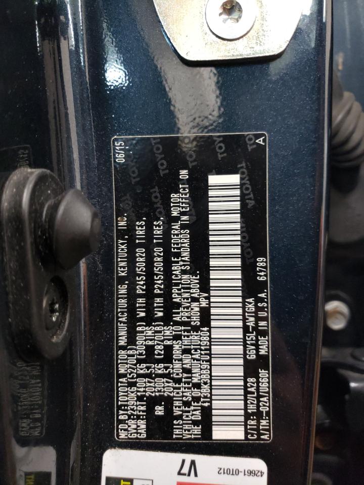 2015 Toyota Venza Le VIN: 4T3BK3BB9FU119804 Lot: 65395134