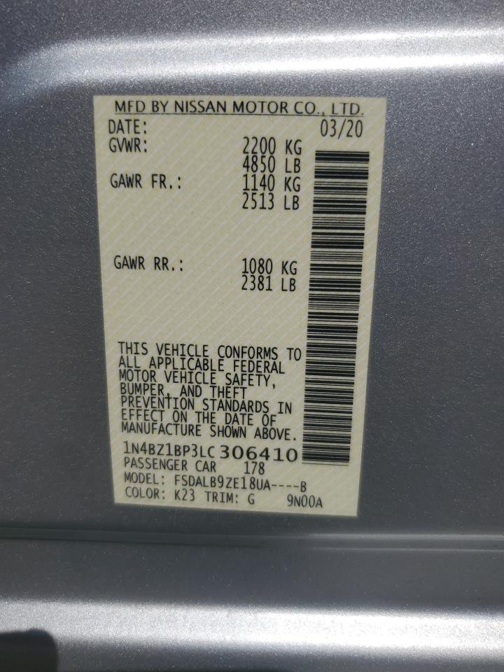 2020 Nissan Leaf S Plus VIN: 1N4BZ1BP3LC306410 Lot: 69239314