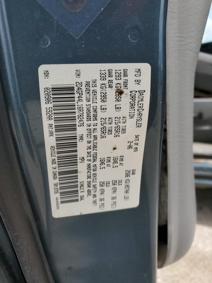 2D4GP44L16R782476 2006 Dodge Grand Caravan Sxt