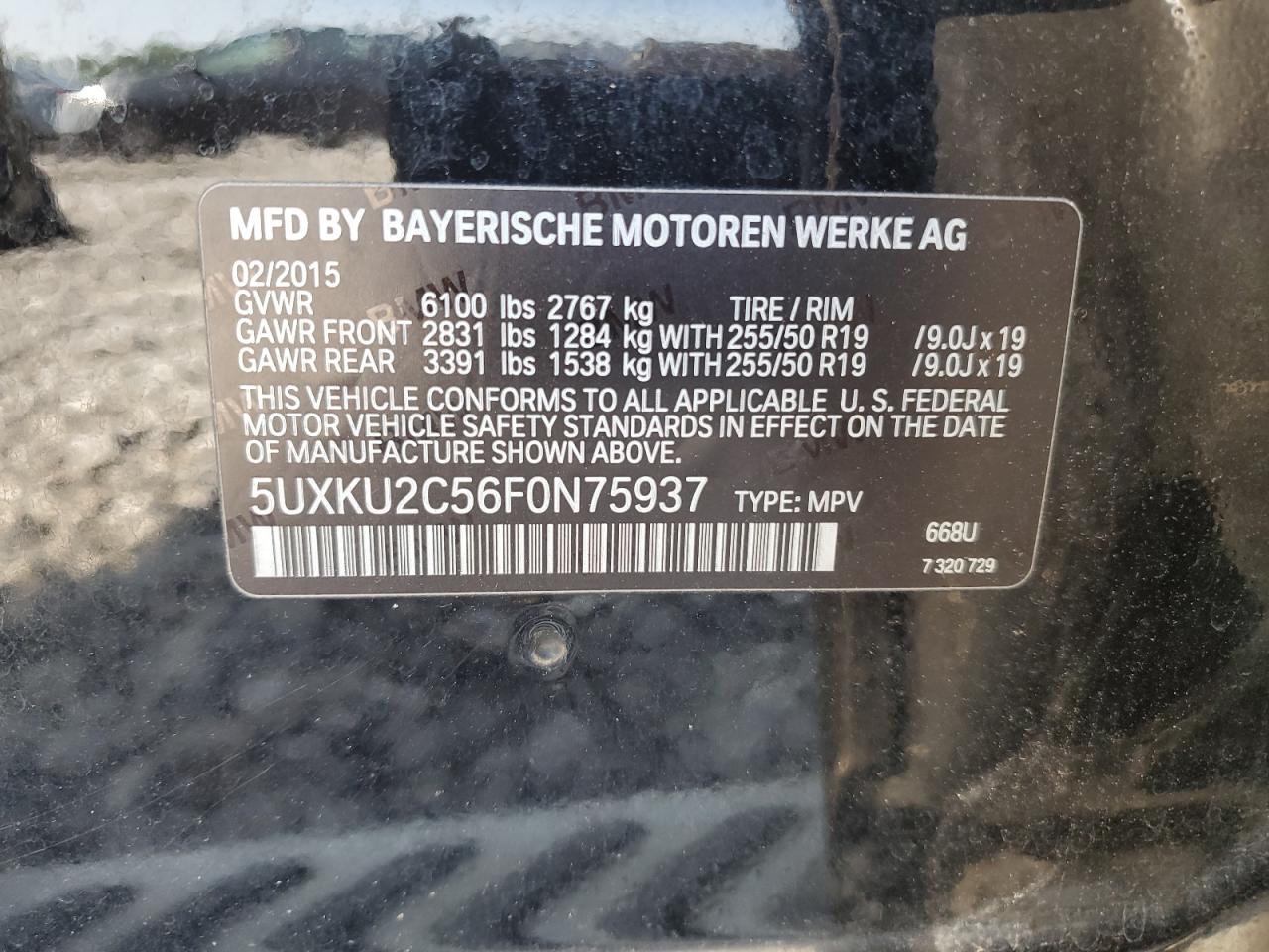 5UXKU2C56F0N75937 2015 BMW X6 xDrive35I