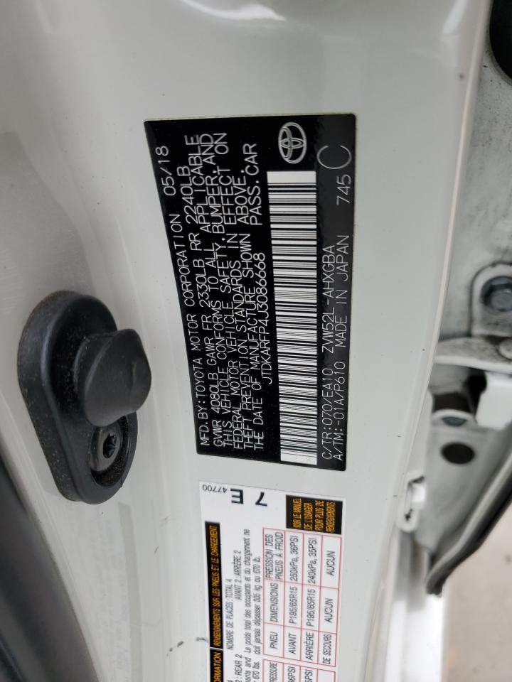 2018 Toyota Prius Prime VIN: JTDKARFP4J3086668 Lot: 65868444