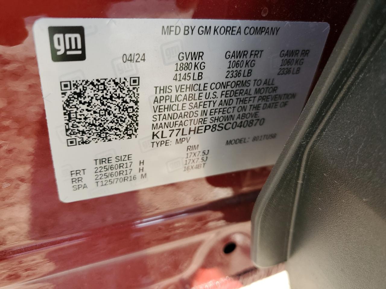 KL77LHEP8SC040870 2025 CHEVROLET TRAX - Image 16