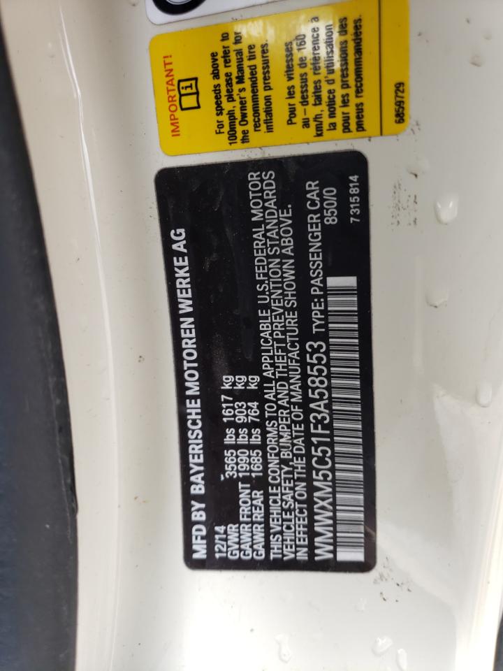 2015 Mini Cooper VIN: WMWXM5C51F3A58553 Lot: 65973174