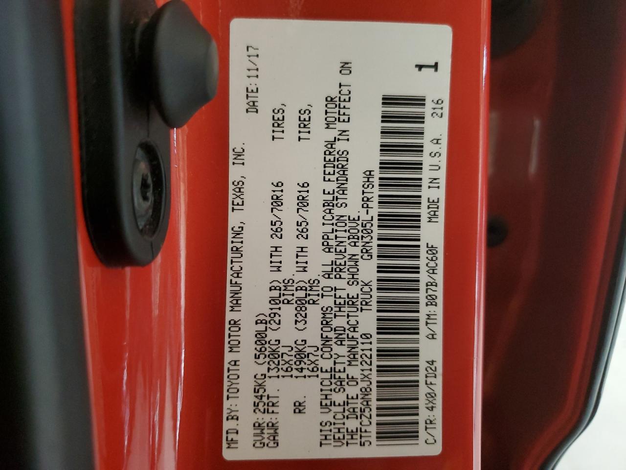 2018 Toyota Tacoma Double Cab VIN: 5TFCZ5AN8JX122110 Lot: 65682624