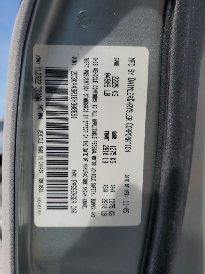 2006 Chrysler 300 VIN: 2C3KA43R16H308651 Lot: 66731204