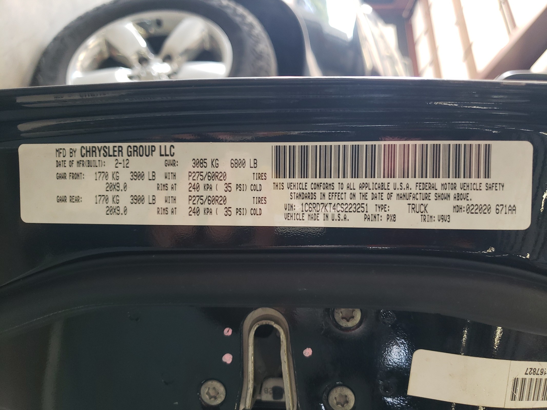 1C6RD7KT4CS223251 2012 Dodge Ram 1500 St