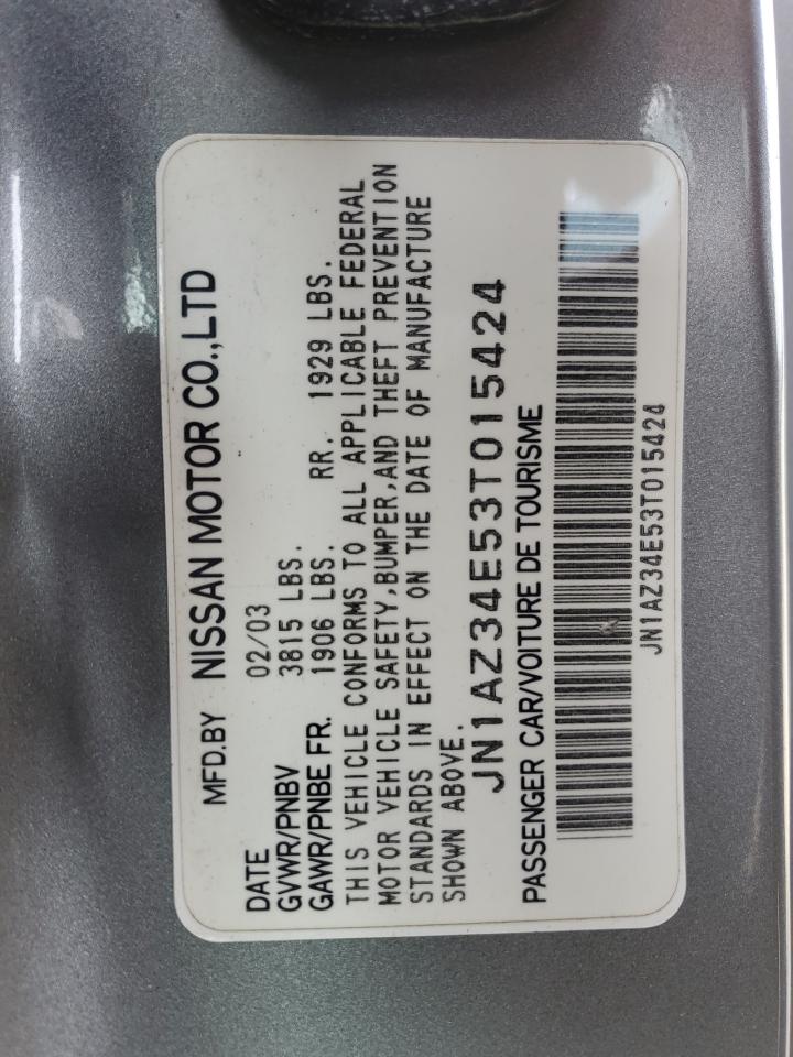 2003 Nissan 350Z Coupe VIN: JN1AZ34E53T015424 Lot: 65908054