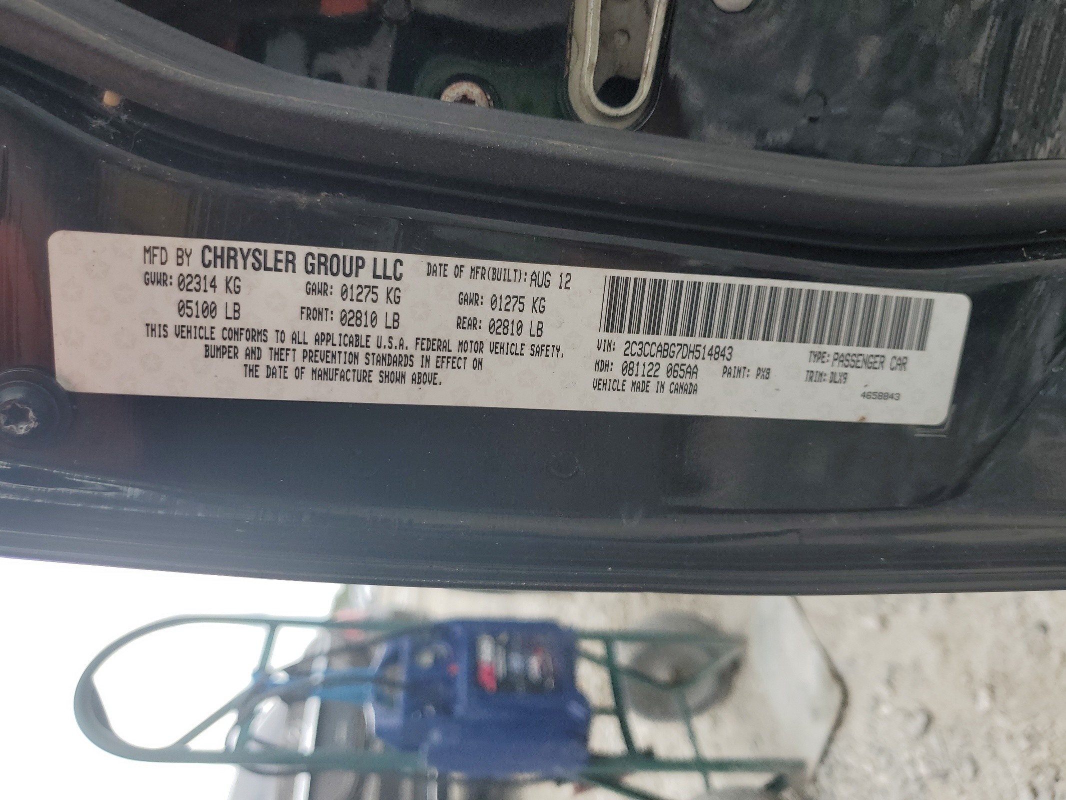 2C3CCABG7DH514843 2013 Chrysler 300 S