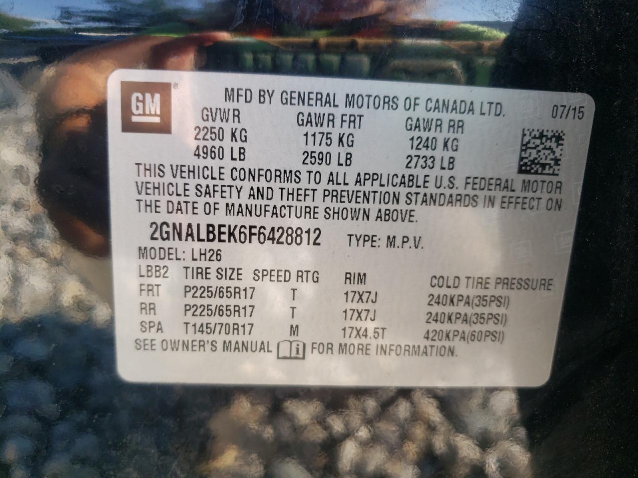 2GNALBEK6F6428812 2015 CHEVROLET EQUINOX - Image 14