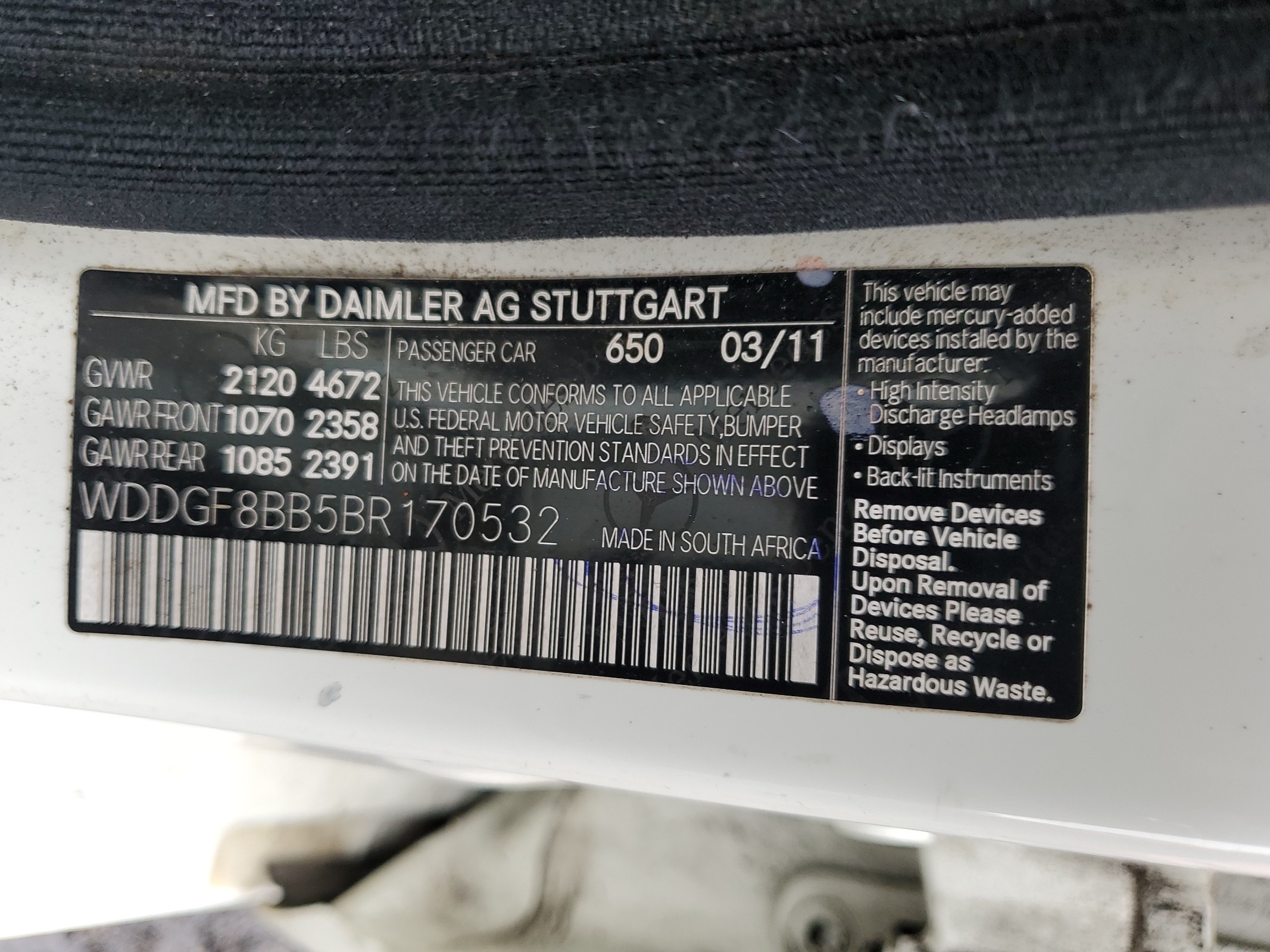 WDDGF8BB5BR170532 2011 Mercedes-Benz C 300 4Matic