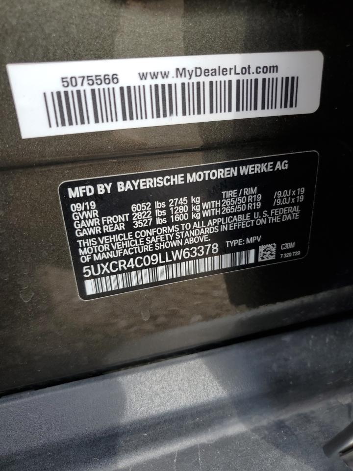 5UXCR4C09LLW63378 2020 BMW X5 Sdrive 40I