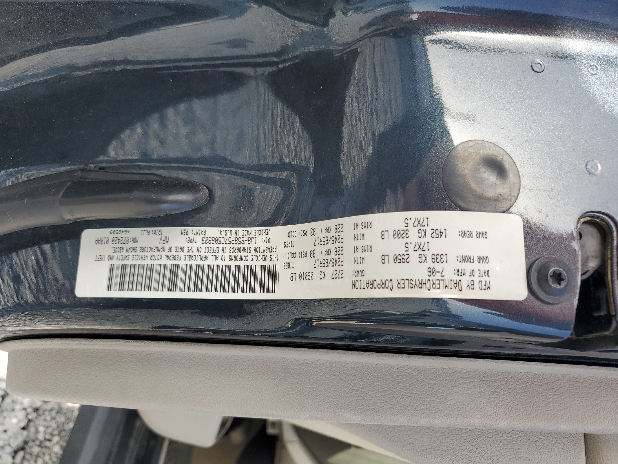 1J8HS58P57C506923 2007 Jeep Grand Cherokee Limited