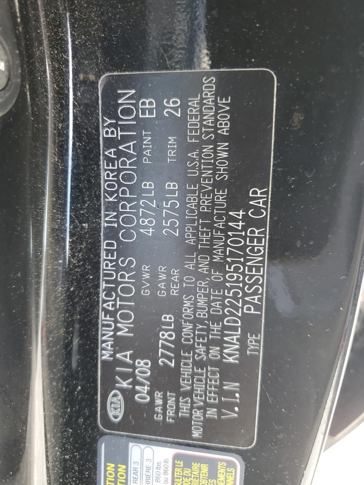 2009 Kia Amanti VIN: KNALD225195170144 Lot: 65571454