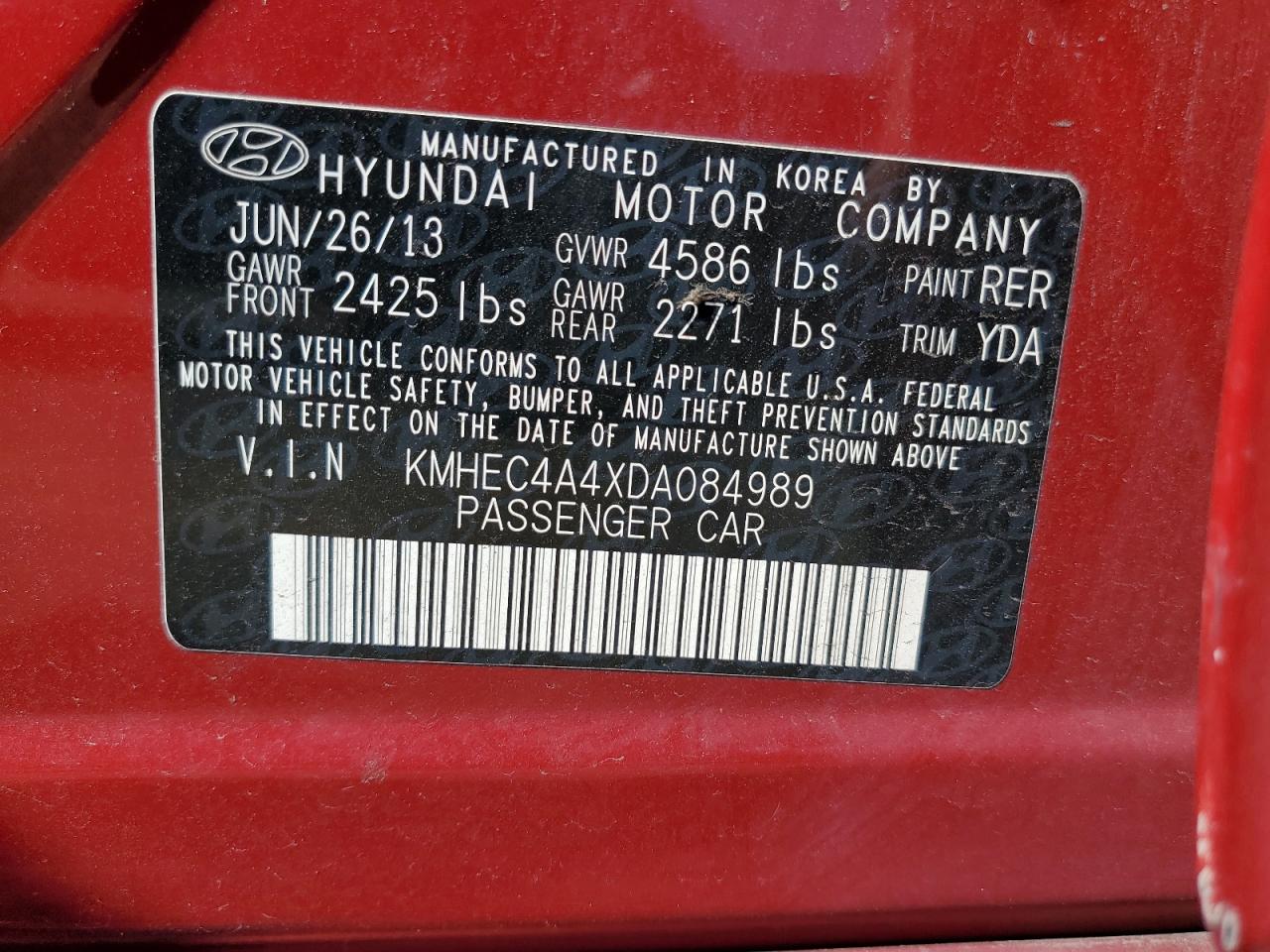 2013 Hyundai Sonata Hybrid VIN: KMHEC4A4XDA084989 Lot: 69251474