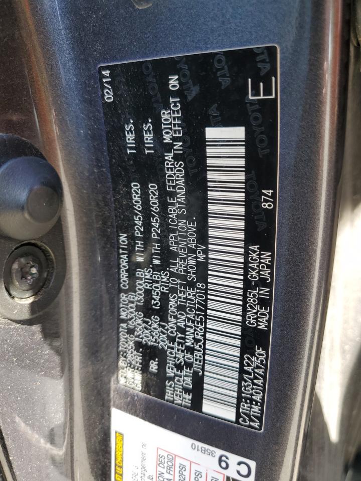 JTEBU5JR6E5177018 2014 Toyota 4Runner Sr5