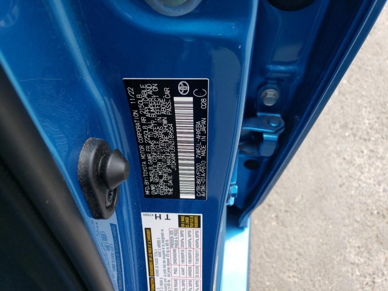 2022 Toyota Prius Night Shade VIN: JTDKAMFU5N3189564 Lot: 65751614