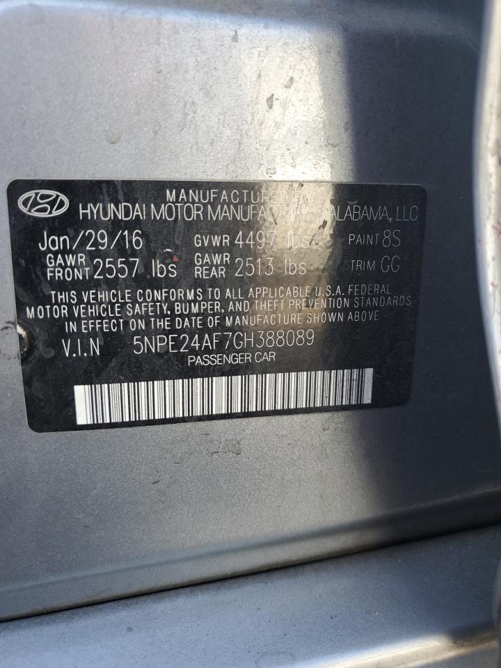 5NPE24AF7GH388089 2016 Hyundai Sonata Se