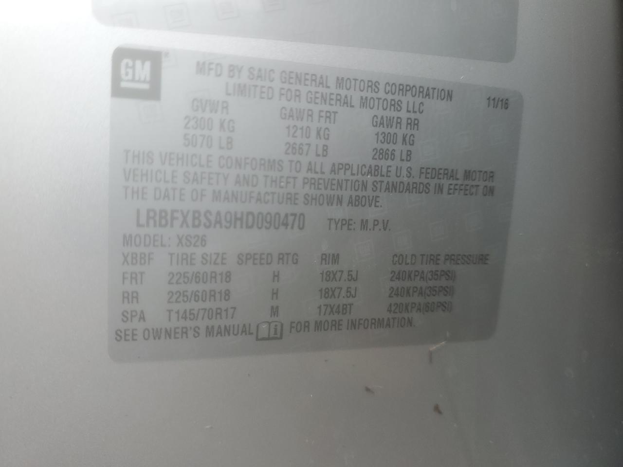 2017 Buick Envision Essence VIN: LRBFXBSA9HD090470 Lot: 67913244