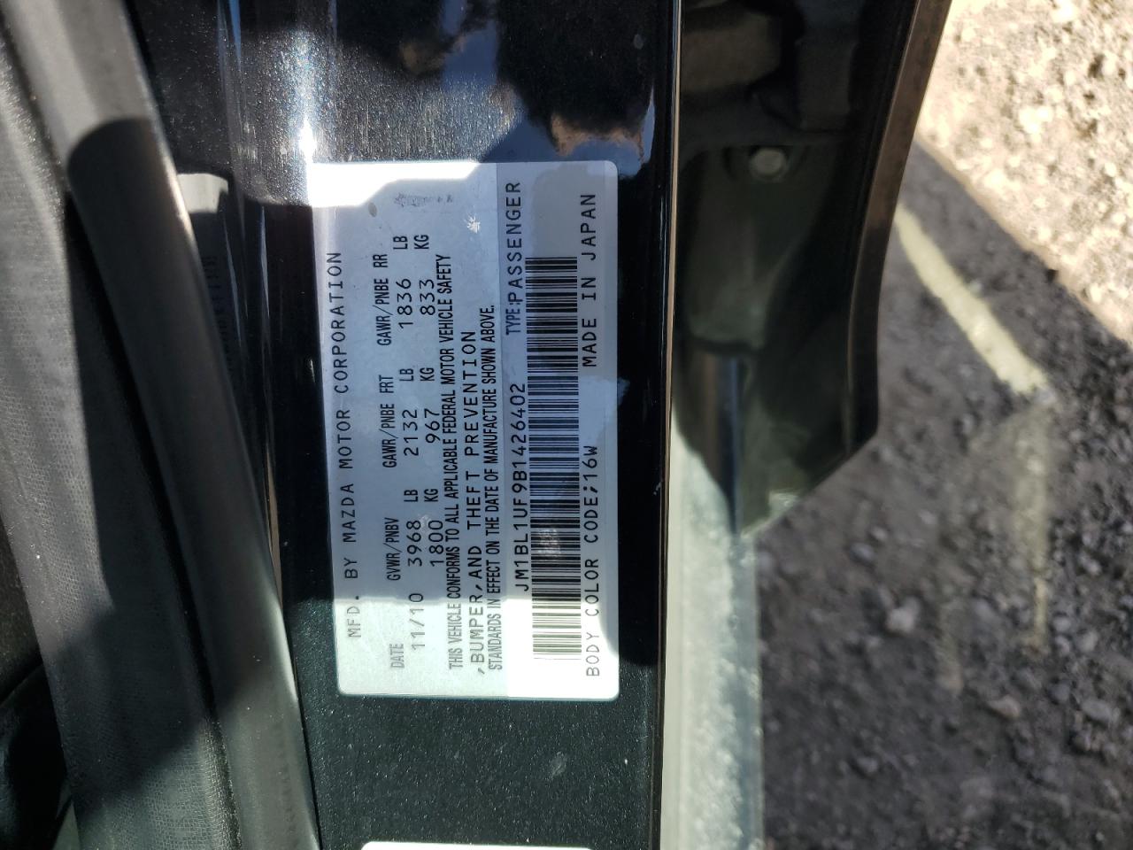 JM1BL1UF9B1426402 2011 Mazda 3 I