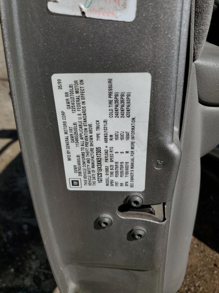 1999 GMC Sonoma VIN: 1GTCS19X3XK517305 Lot: 67226554