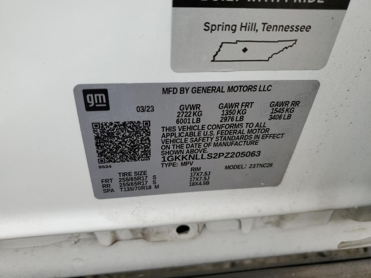 2023 GMC Acadia At4 VIN: 1GKKNLLS2PZ205063 Lot: 68576344
