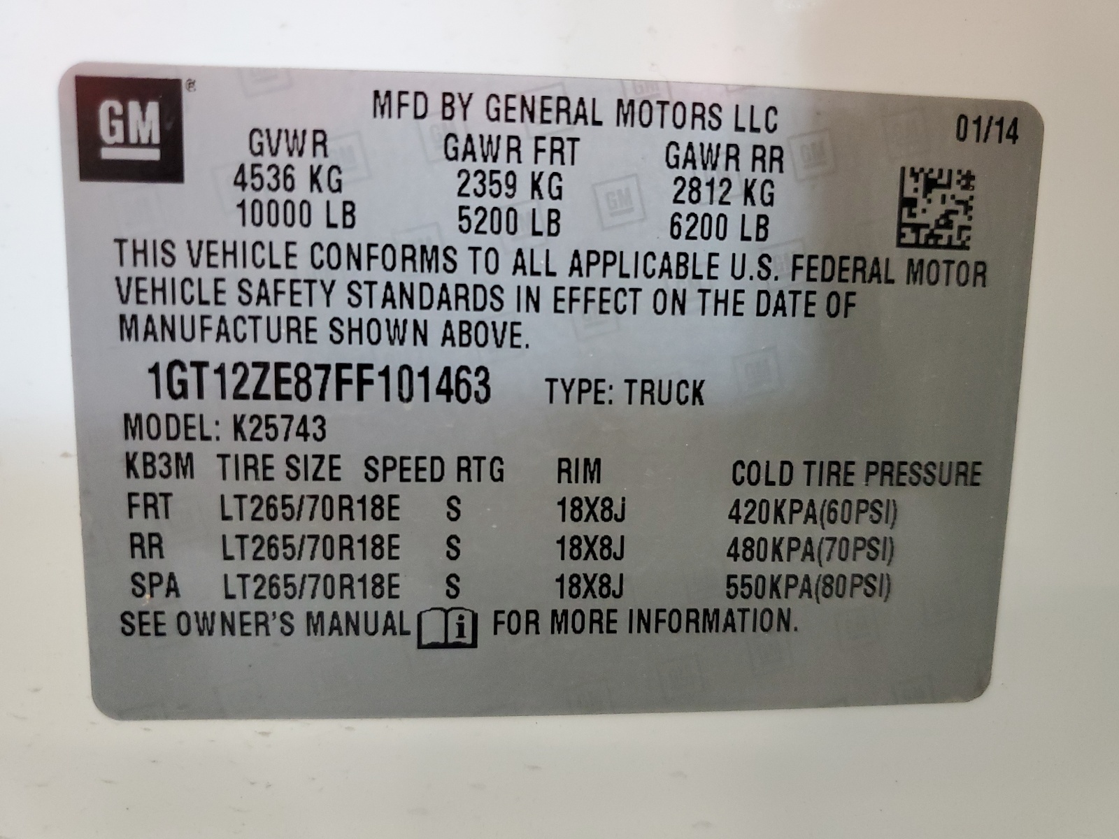 1GT12ZE87FF101463 2015 GMC Sierra K2500 Slt