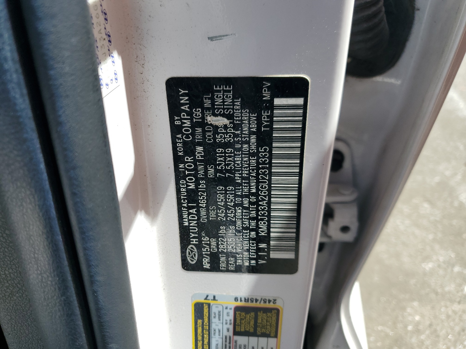 KM8J33A26GU231335 2016 Hyundai Tucson Limited