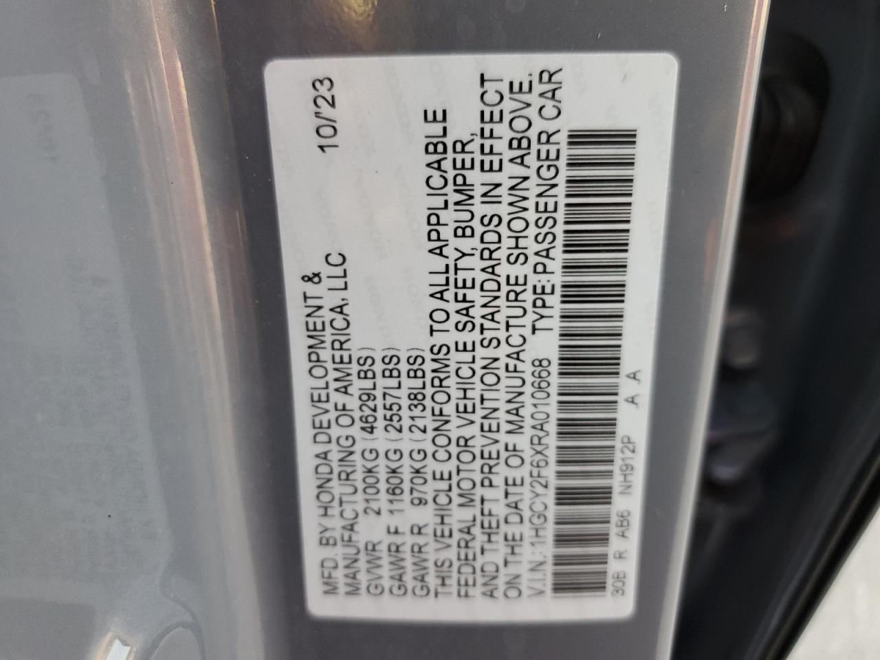 1HGCY2F6XRA010668 2024 HONDA ACCORD - Image 14