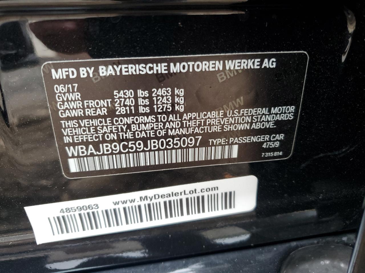 WBAJB9C59JB035097 2018 BMW M550Xi