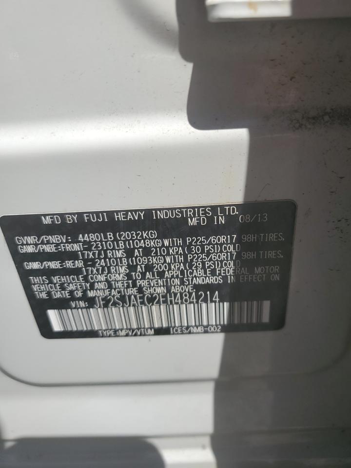 2014 Subaru Forester 2.5I Premium VIN: JF2SJAEC2EH484214 Lot: 67887474