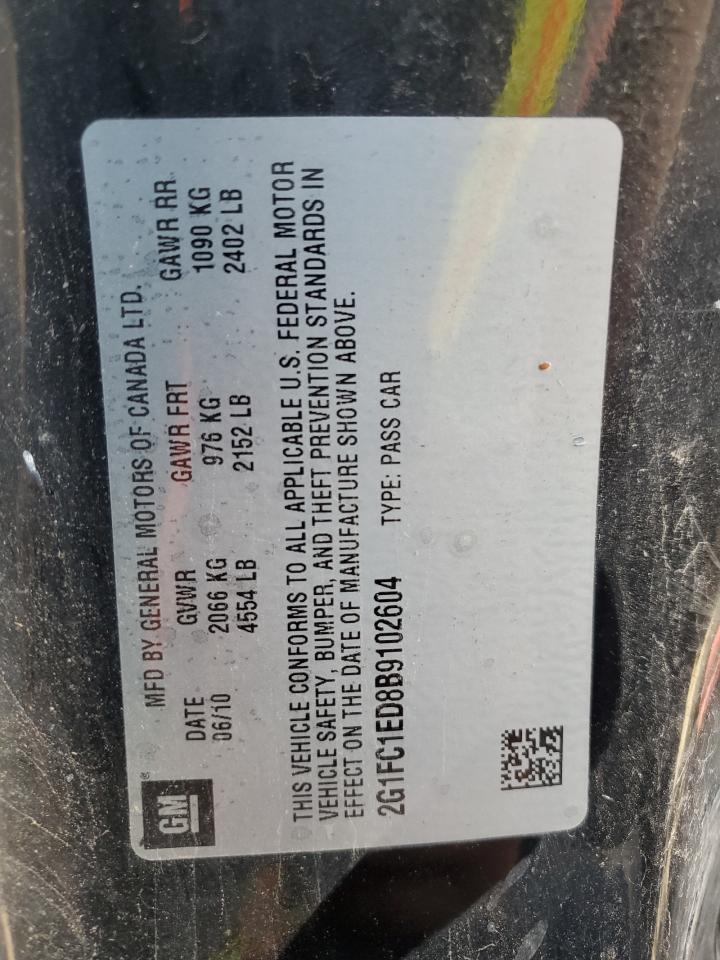 2011 Chevrolet Camaro Lt VIN: 2G1FC1ED8B9102604 Lot: 64315394