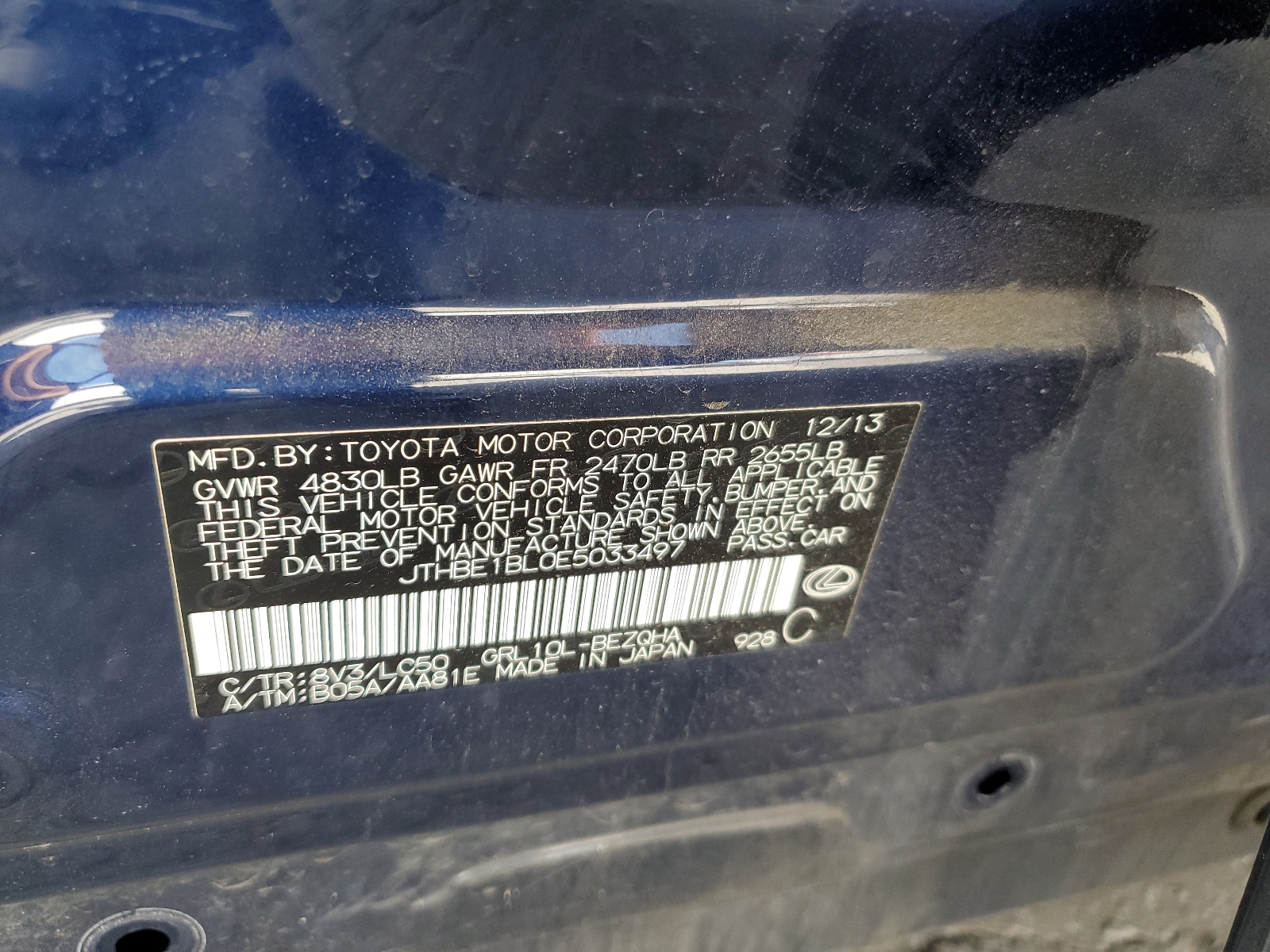 JTHBE1BL0E5033497 2014 Lexus Gs 350