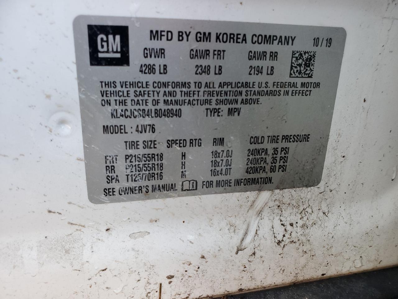 2020 Buick Encore Essence VIN: KL4CJCSB4LB048940 Lot: 66877974