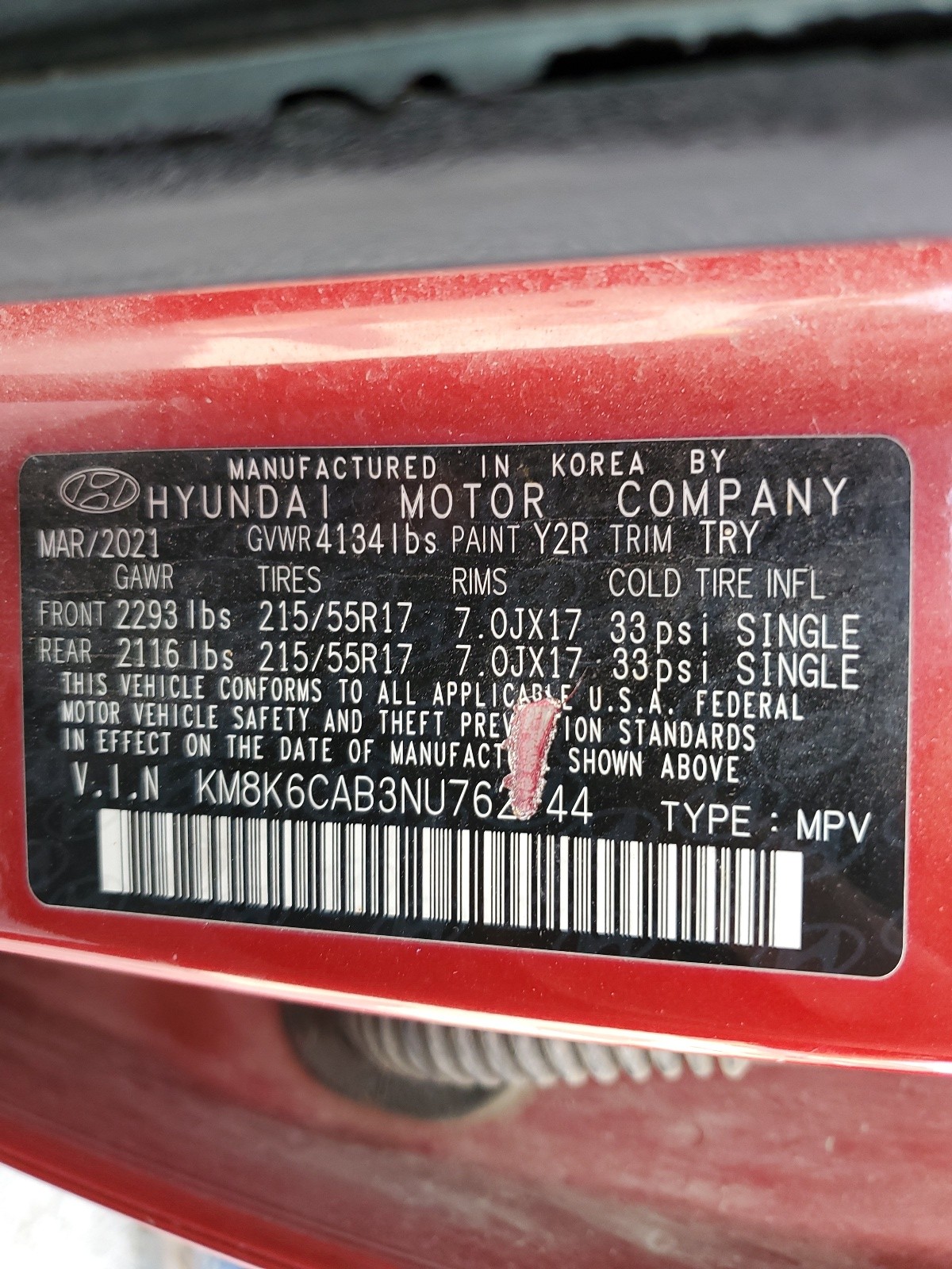 KM8K6CAB3NU762744 2022 Hyundai Kona Sel