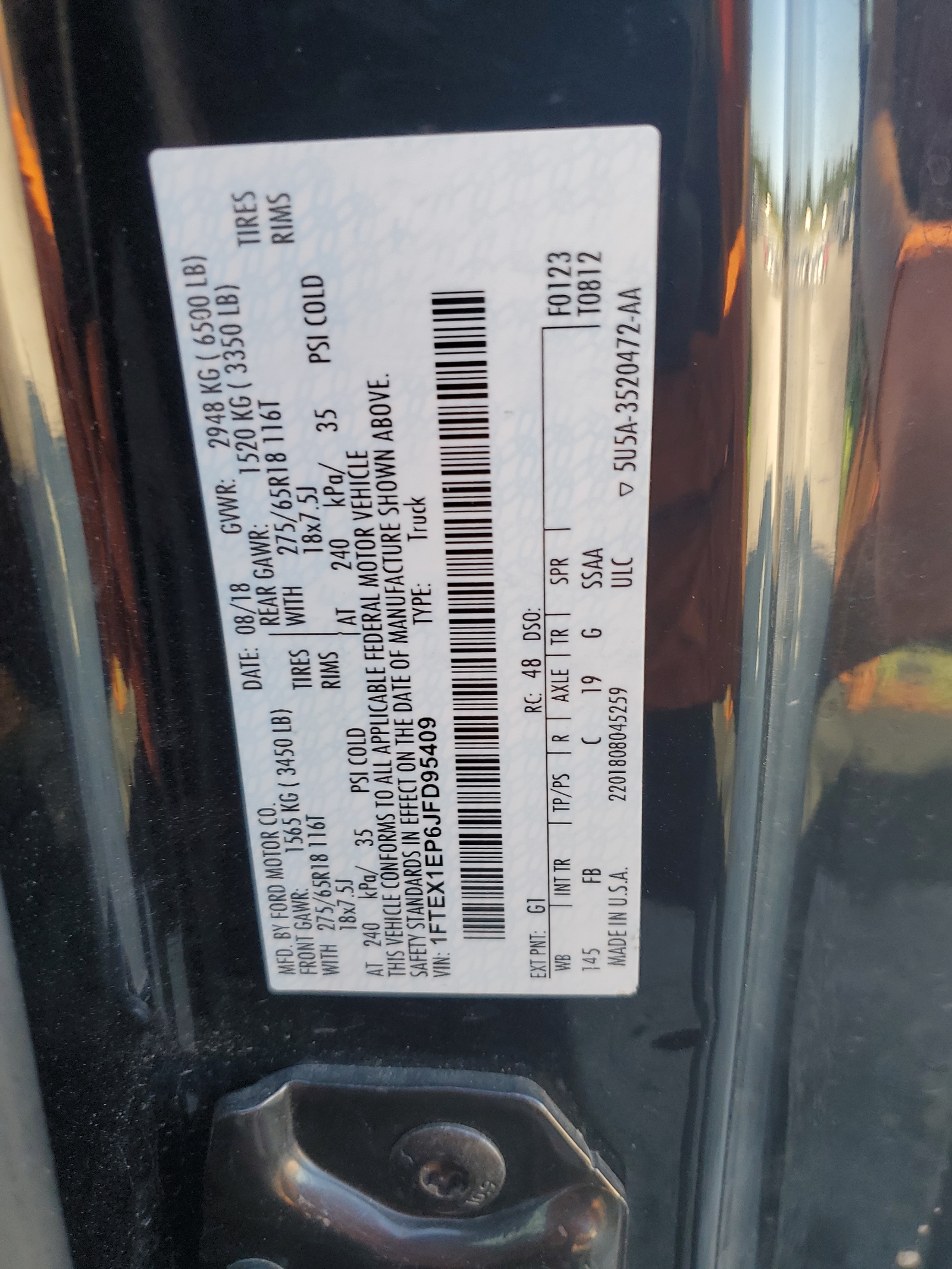 1FTEX1EP6JFD95409 2018 Ford F150 Super Cab 1FTEX1EP6JFD95409 2018 Ford F150 Super Cab